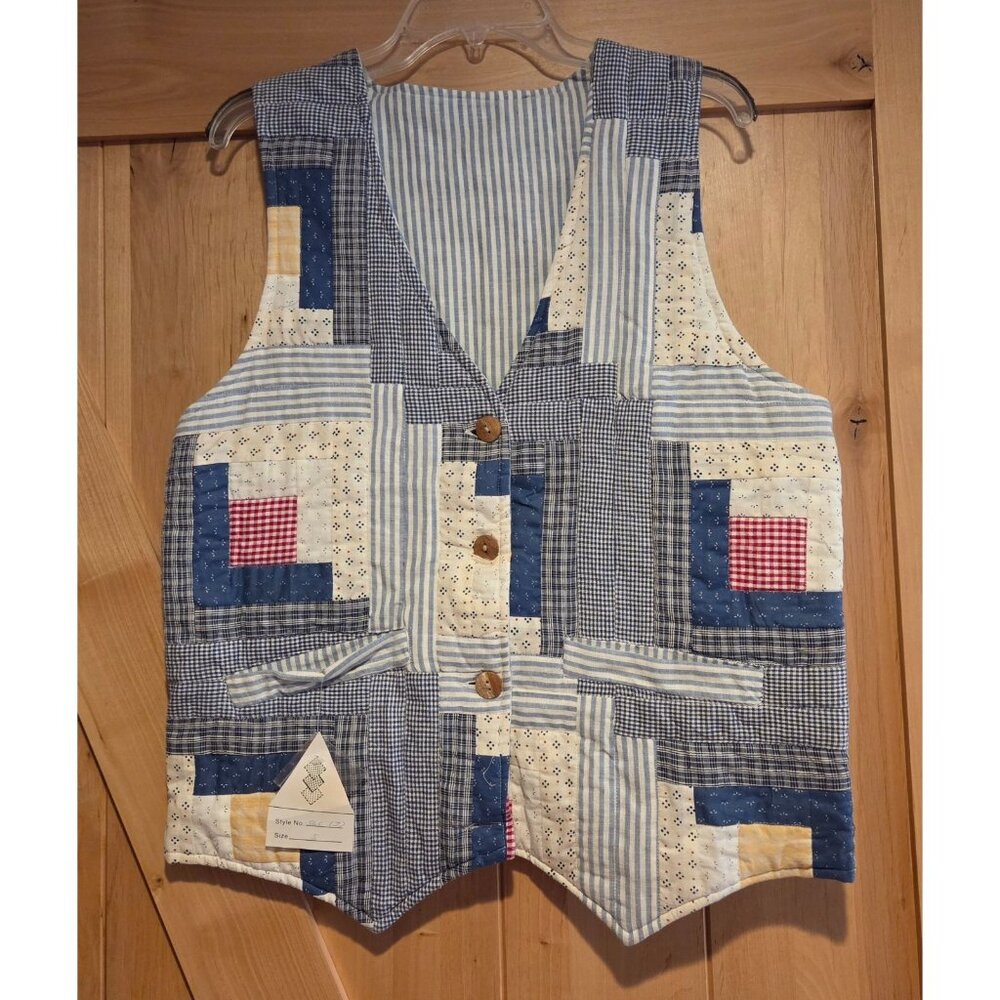 Patchwork Quilted Vest- Reversible